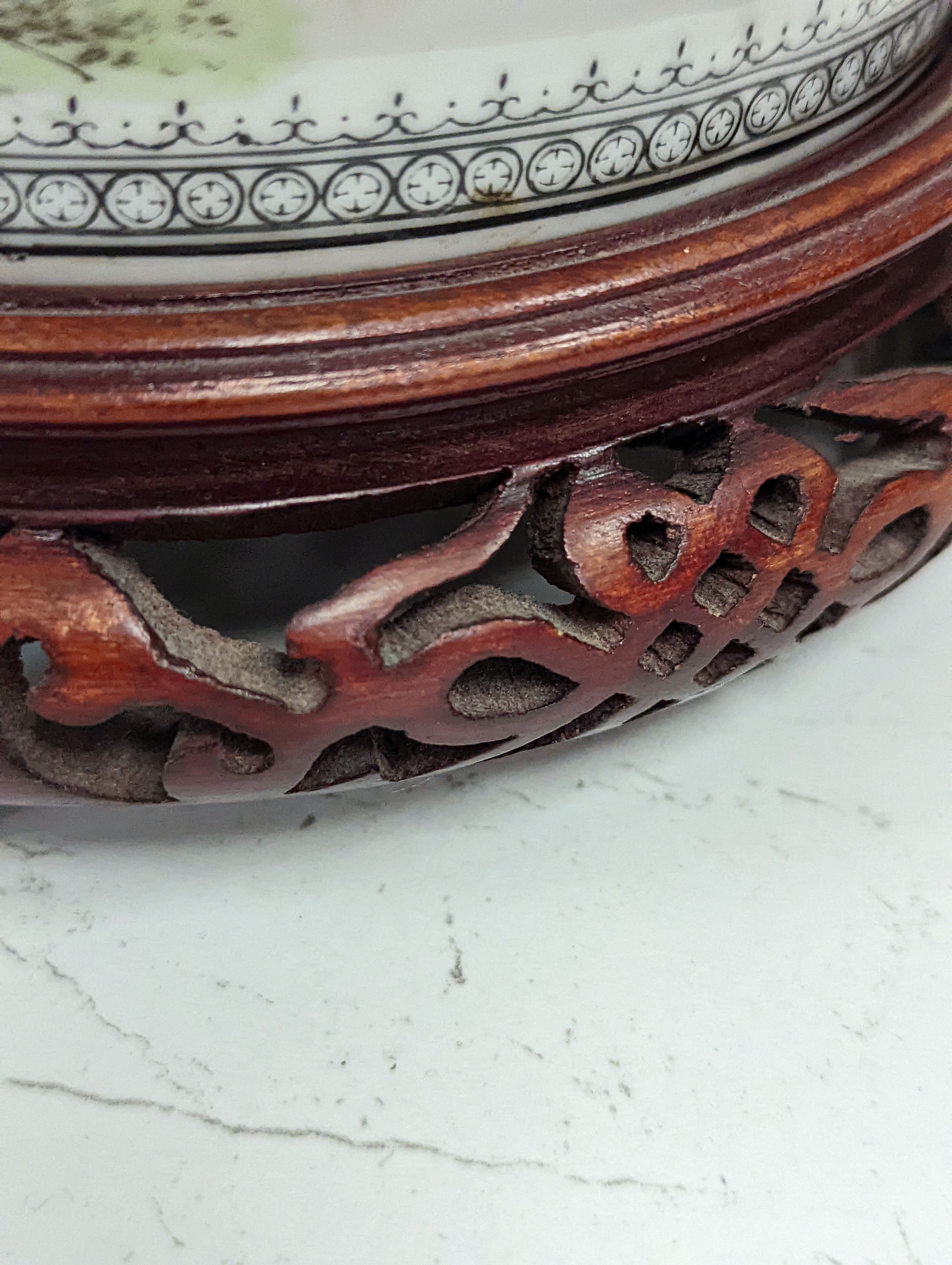 A pair of large Chinese famille rose peacock inscribed vases - 50cm tall